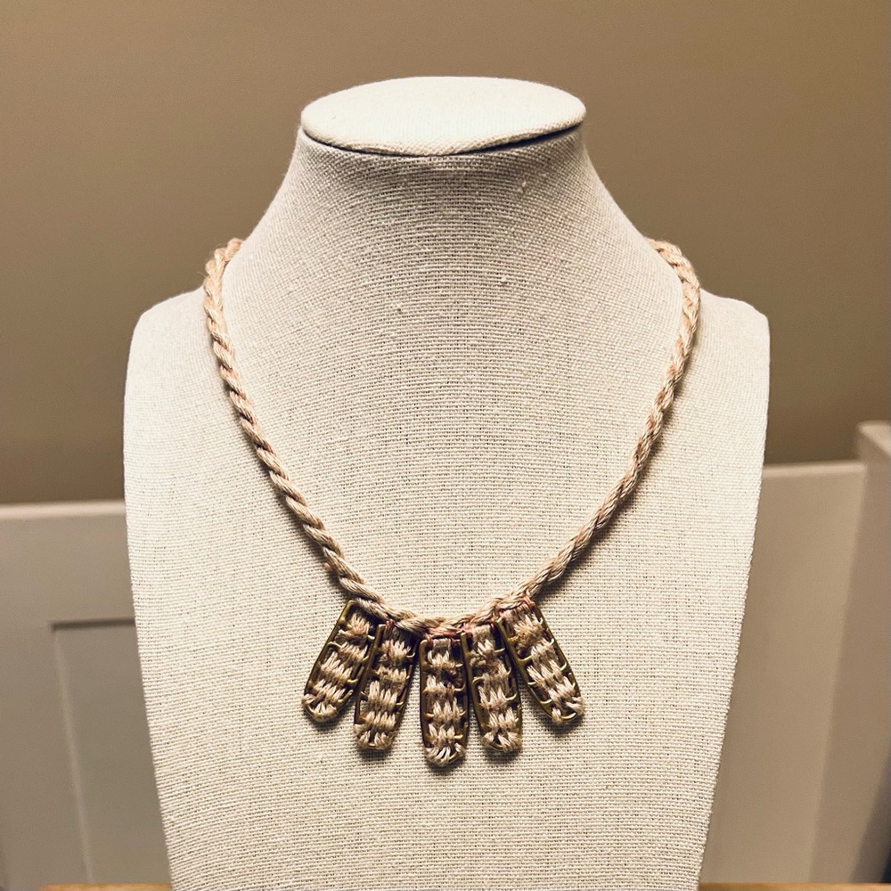Brass and cord handmade necklace